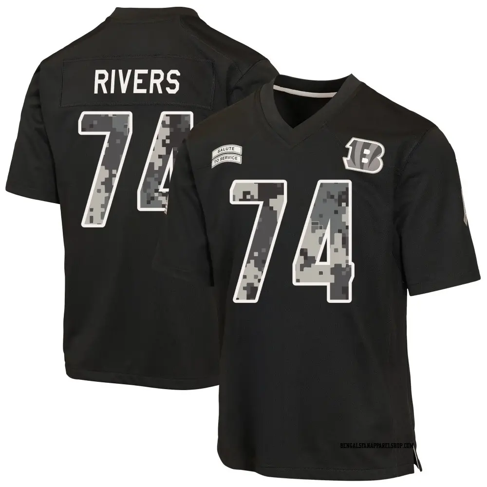 Game Black Youth Jalen Rivers Cincinnati Bengals 2026 Salute to Service Jersey