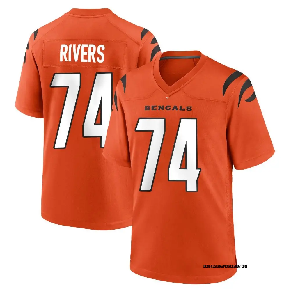 Game Orange Men's Jalen Rivers Cincinnati Bengals Jersey