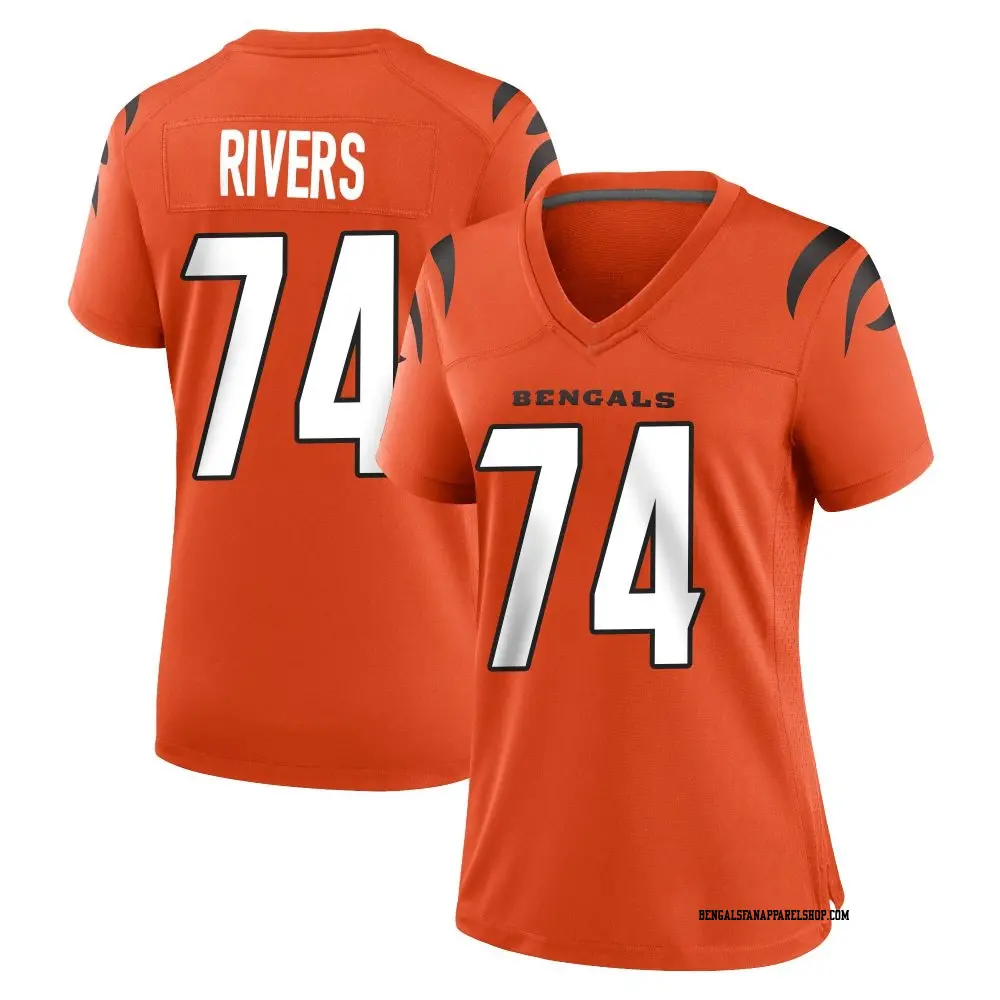 Game Orange Women's Jalen Rivers Cincinnati Bengals Jersey