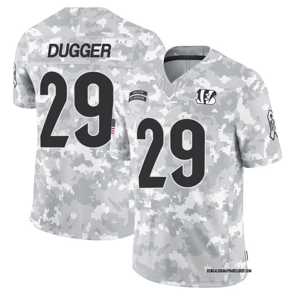 Limited Arctic Camo Men's Kyle Dugger Cincinnati Bengals 2024 Salute to Service Jersey