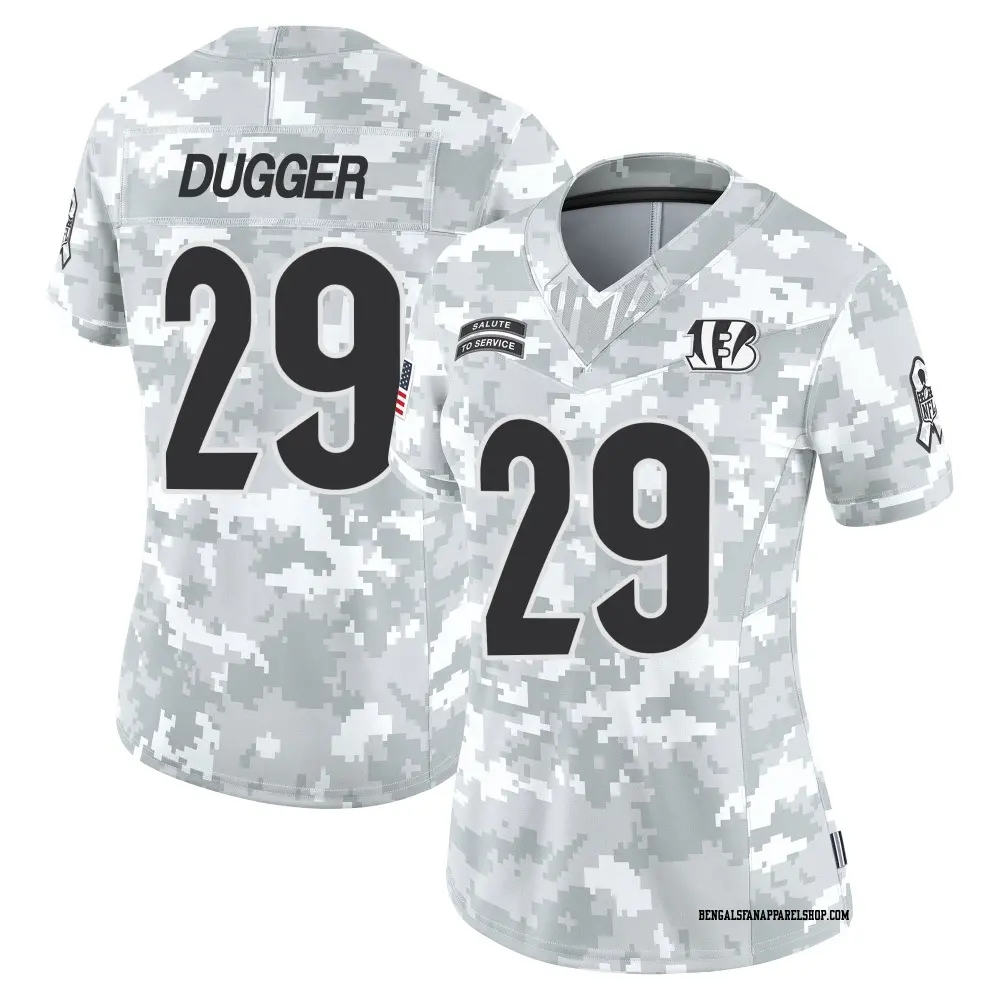 Limited Arctic Camo Women's Kyle Dugger Cincinnati Bengals 2024 Salute to Service Jersey