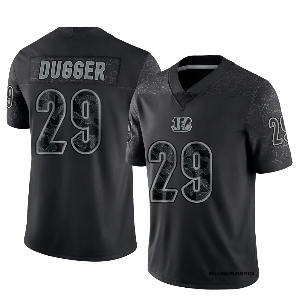 Limited Black Men's Kyle Dugger Cincinnati Bengals Reflective Jersey