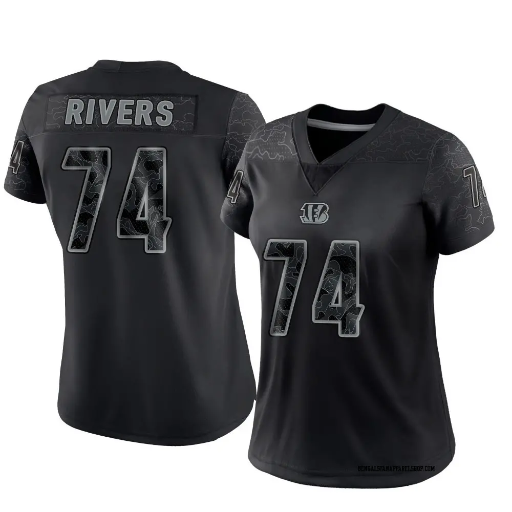 Limited Black Women's Jalen Rivers Cincinnati Bengals Reflective Jersey