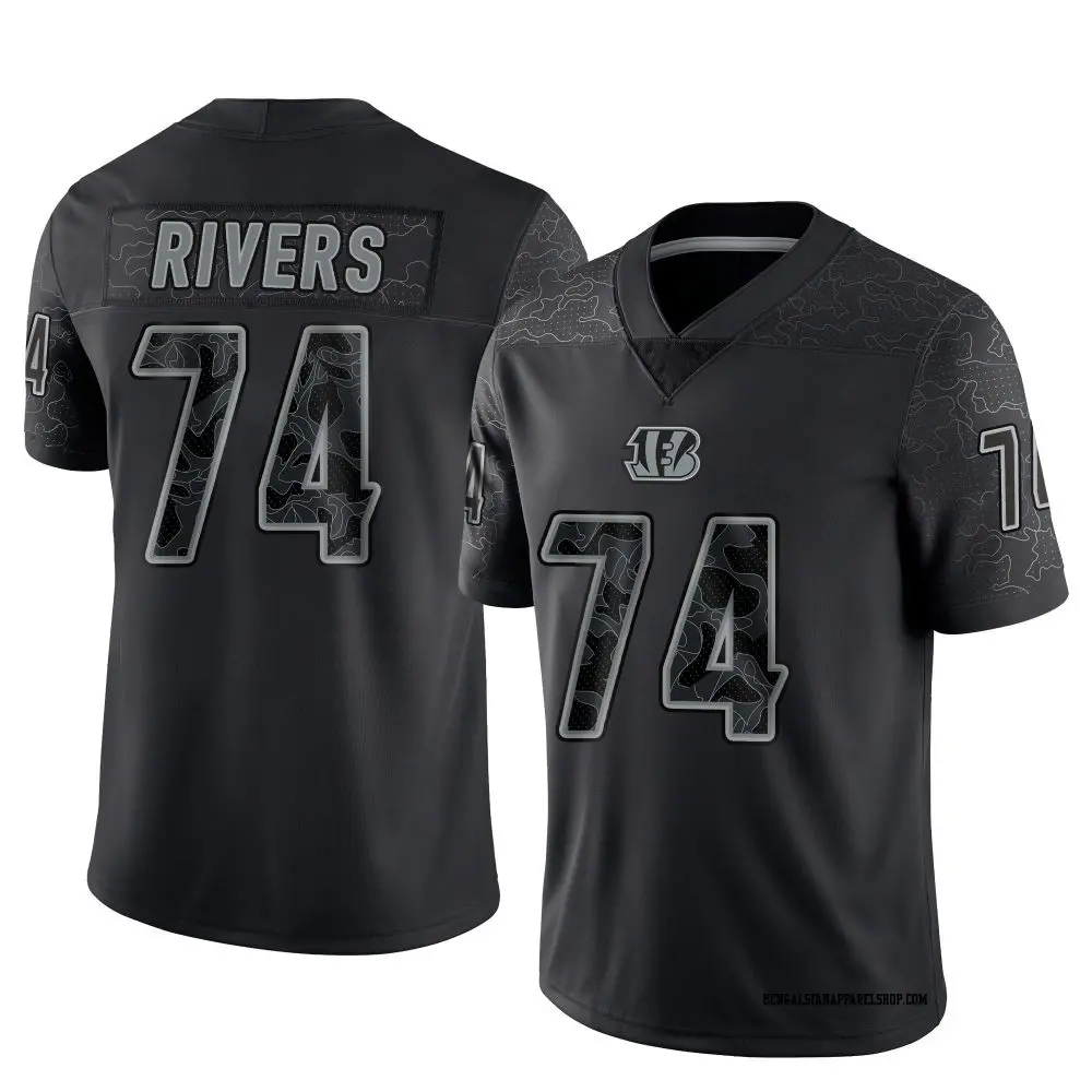 Limited Black Youth Jalen Rivers Cincinnati Bengals Reflective Jersey