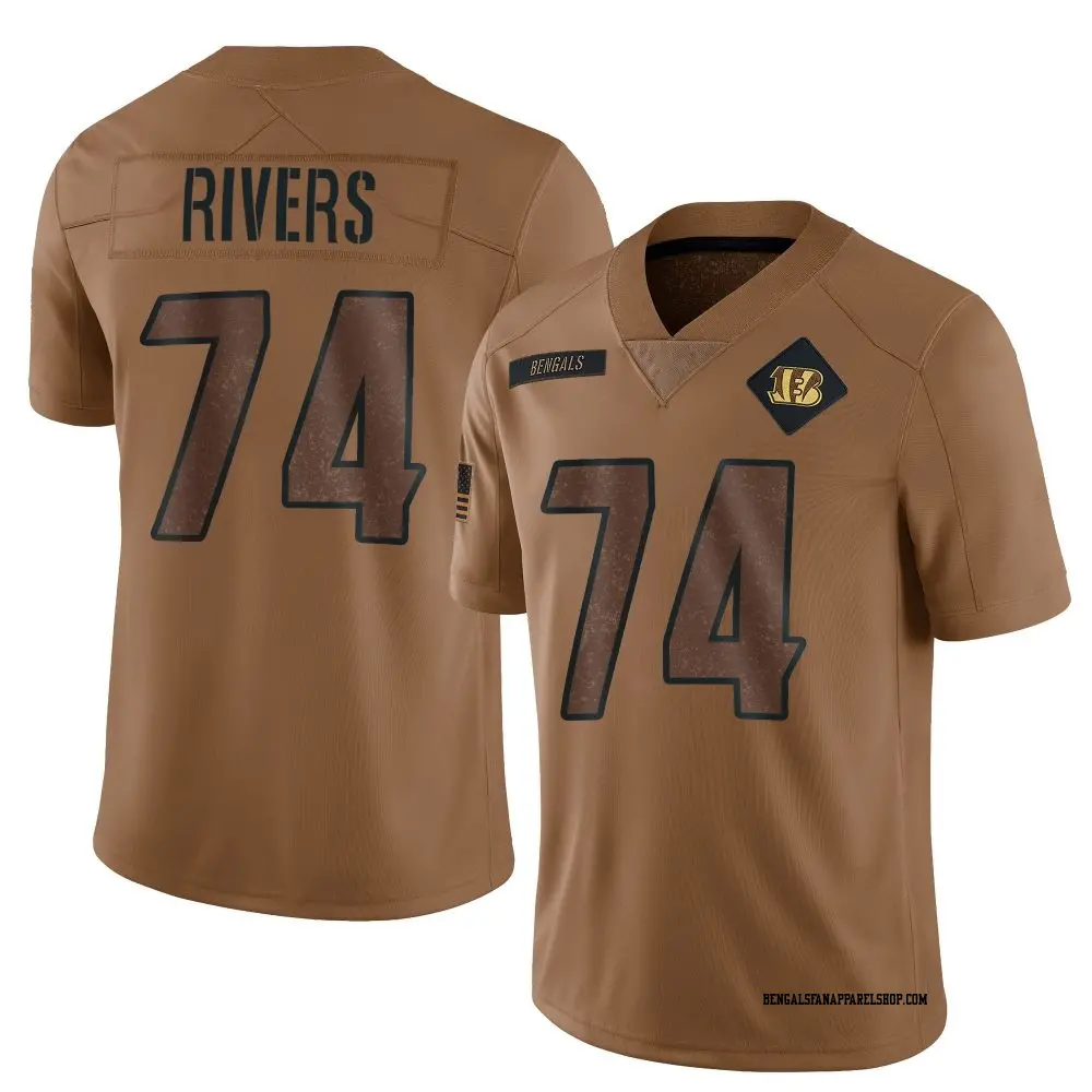 Limited Brown Men's Jalen Rivers Cincinnati Bengals 2023 Salute To Service Jersey