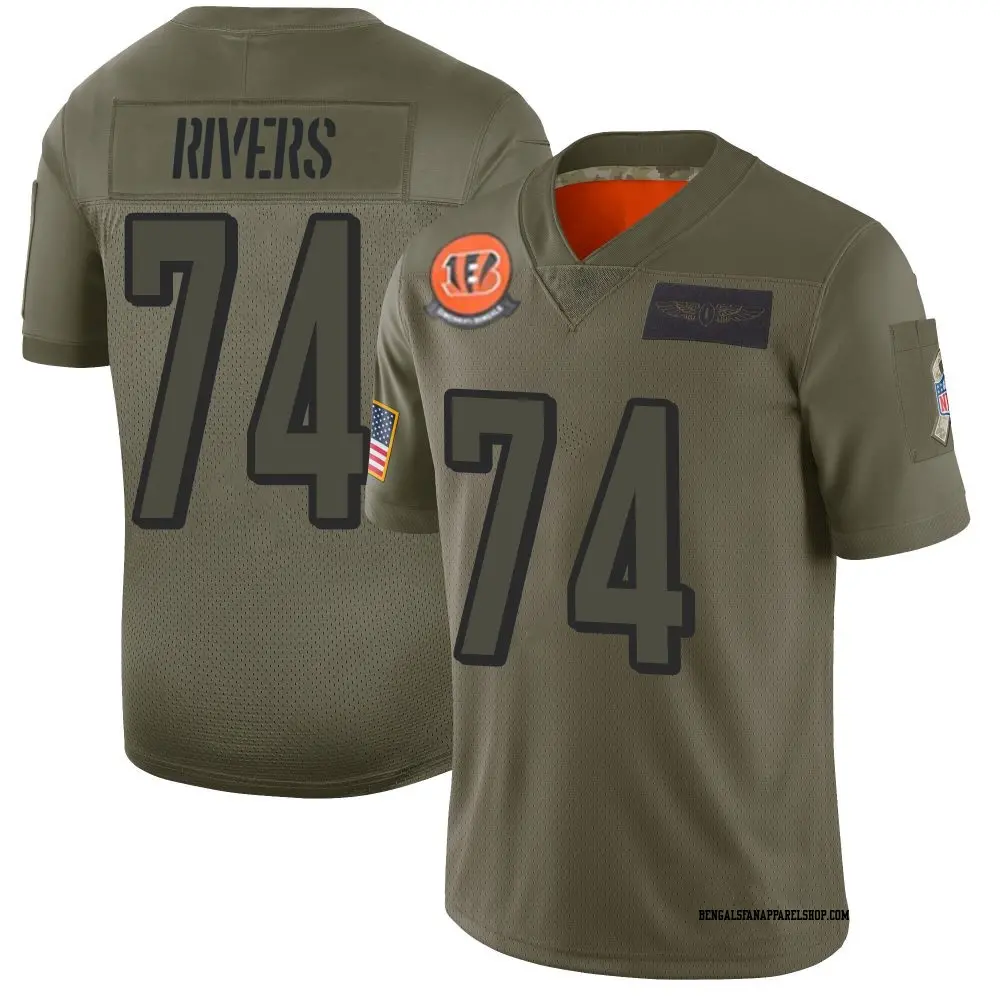 Limited Camo Men's Jalen Rivers Cincinnati Bengals 2019 Salute to Service Jersey