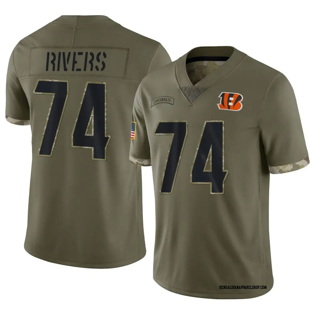 Limited Olive Men's Jalen Rivers Cincinnati Bengals 2022 Salute To Service Jersey