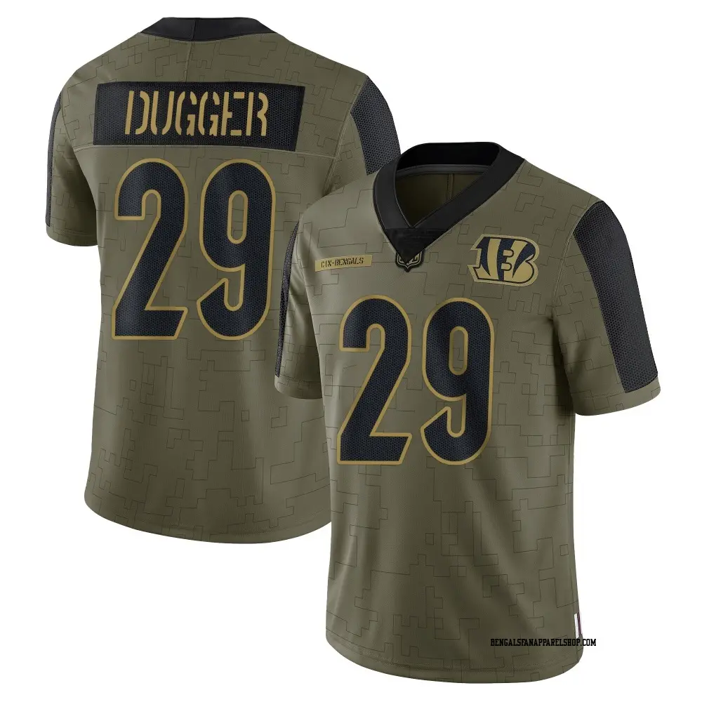 Limited Olive Men's Kyle Dugger Cincinnati Bengals 2021 Salute To Service Jersey