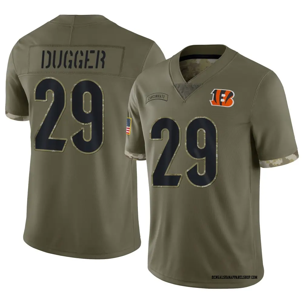 Limited Olive Men's Kyle Dugger Cincinnati Bengals 2022 Salute To Service Jersey