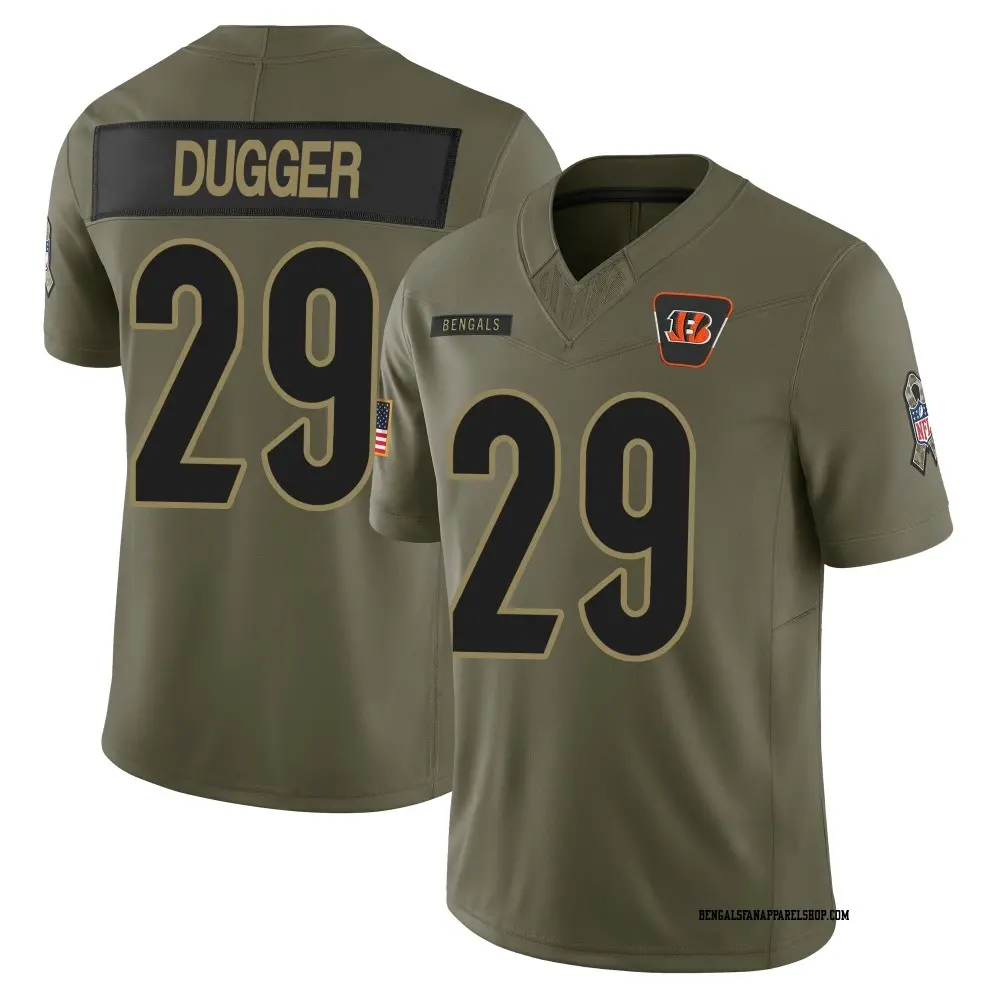 Limited Olive Men's Kyle Dugger Cincinnati Bengals 2025 Salute to Service Jersey