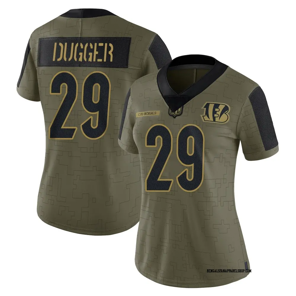Limited Olive Women's Kyle Dugger Cincinnati Bengals 2021 Salute To Service Jersey