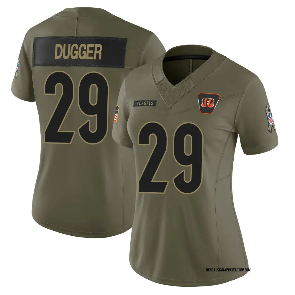 Limited Olive Women's Kyle Dugger Cincinnati Bengals 2025 Salute to Service Jersey