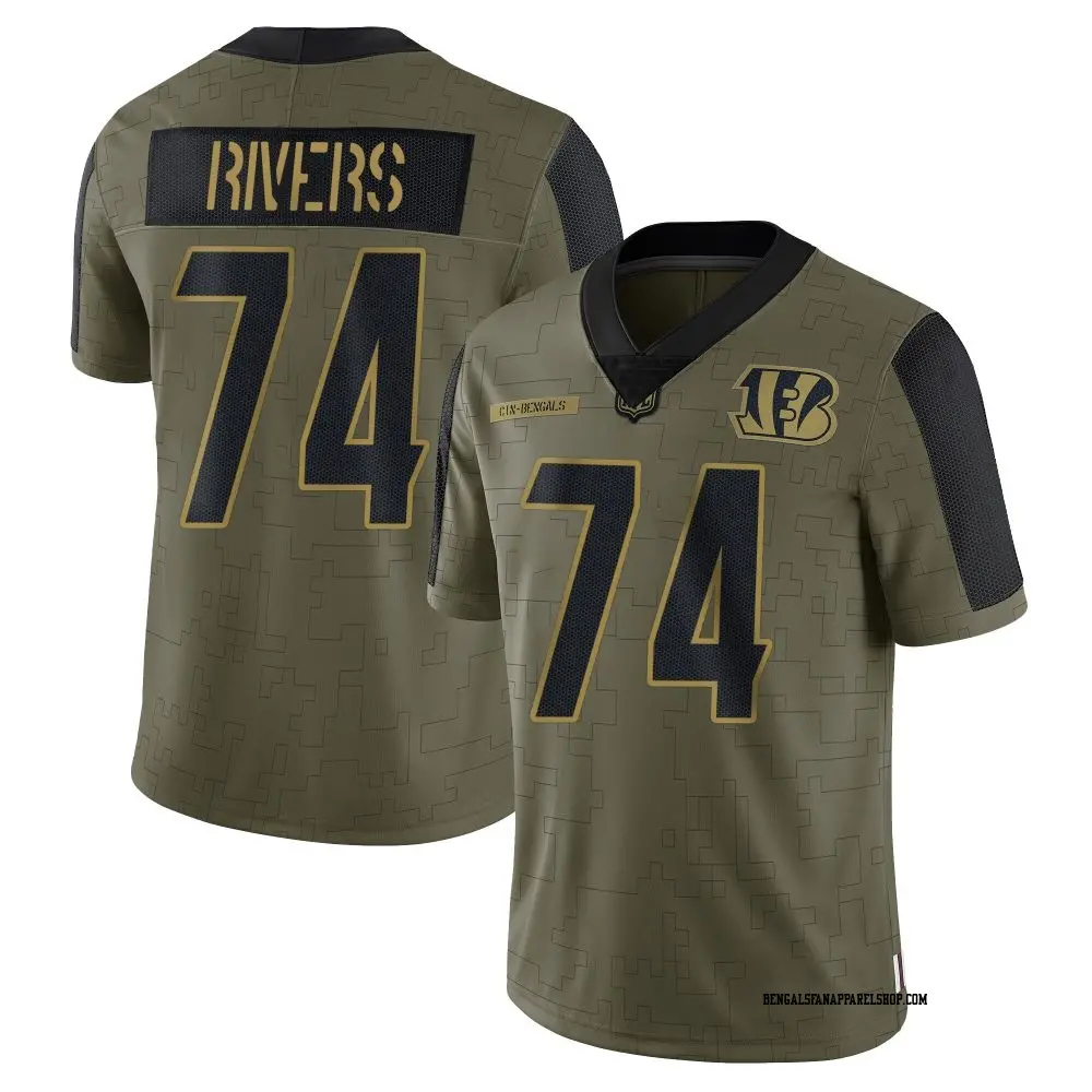 Limited Olive Youth Jalen Rivers Cincinnati Bengals 2021 Salute To Service Jersey