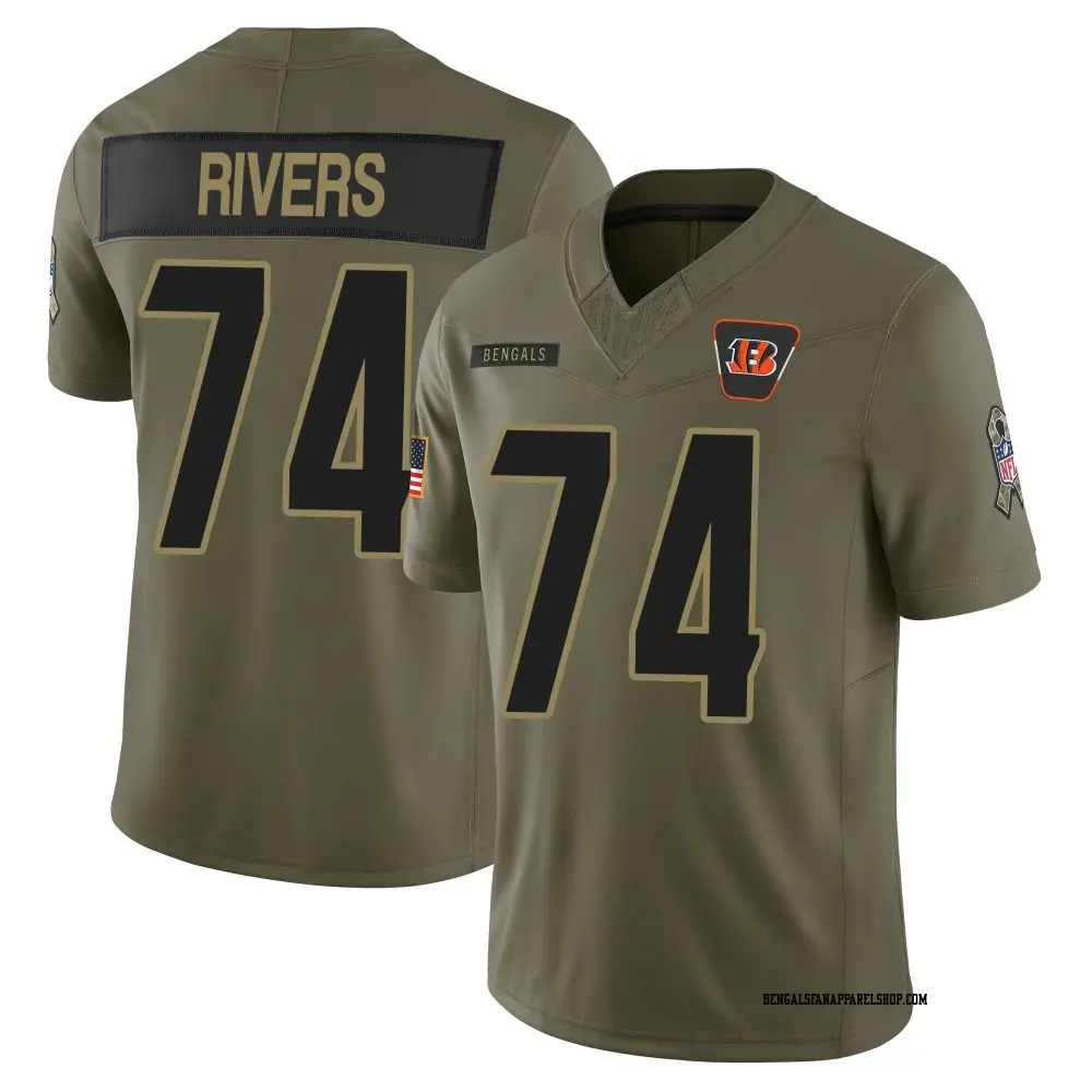 Limited Olive Youth Jalen Rivers Cincinnati Bengals 2025 Salute to Service Jersey